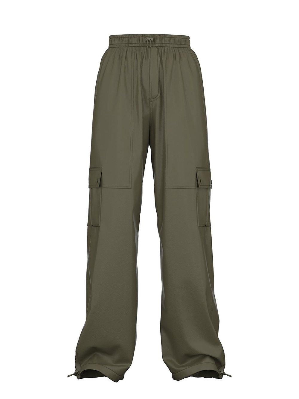 Victoria’s Secret PINK Olive Green Parachute Cargo Pants Y2K Utility Size L - Picture 4 of 13